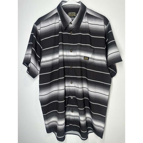 DIXXON Other - Dixxon Shirt Men's Large The Low Low Black White Stripe Short Sleeve Button Up